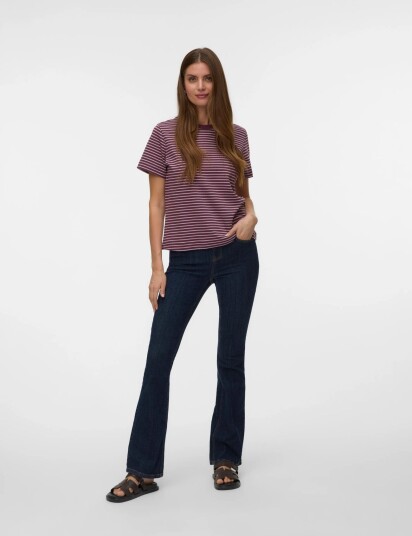 Vero Moda Awjada Naima Ss O Neck T Shirt Noos   Burgundy   L
