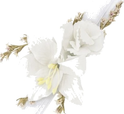 Hvitt Armbånd / Corsage med Blomster