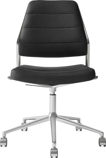 454+ Swivel Chair With wheels Black Leather