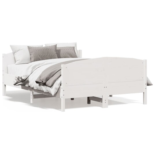 Sengeramme med hodegavl hvit 160x200 cm heltre furu 8721012430112 Sengeramme med hodegavl hvit 160x200 cm heltre furu 8721012430112