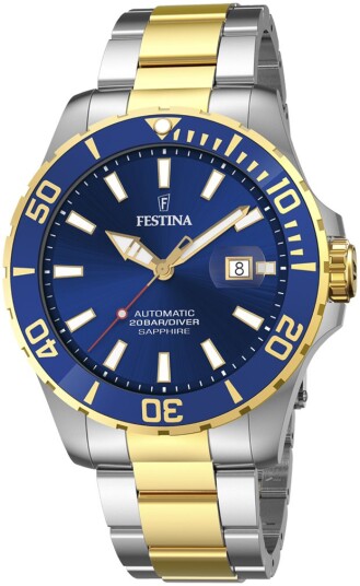 Festina Herreklokke F20532 1 Diver Blå/Gulltonet stål Ø44 mm