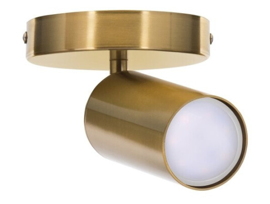Activejet Spectra Enkelt Gull Takvegglampe Gu10 For Stuen, Innfelt, Sylinder, 1 Pære(R), Gu10, Ip20, Gull