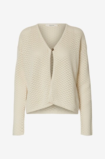 Selected Women Kardigan slfIvy LS Structure Knit Cardigan Grå
