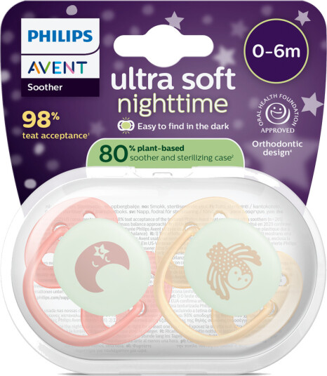 Philips Avent Ultra Soft Night 0-6m Gulrosa 0-6 mnd Gul/Rosa 2 stk.