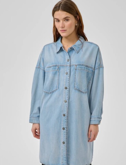 My Essential Wardrobe Mwhilma 171 Os Shirtdress Blue 38 40