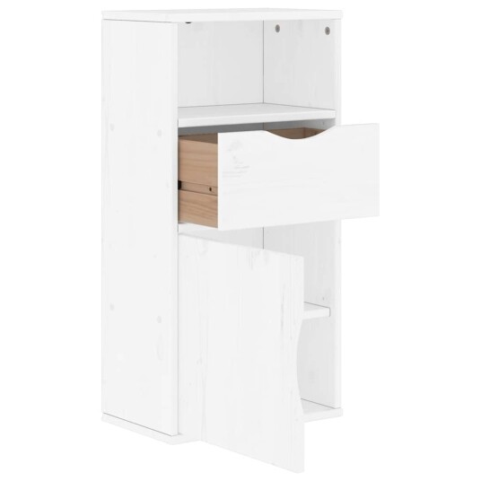 Sideskap med skuff ODDA hvit 40x24x79 cm heltre furu
