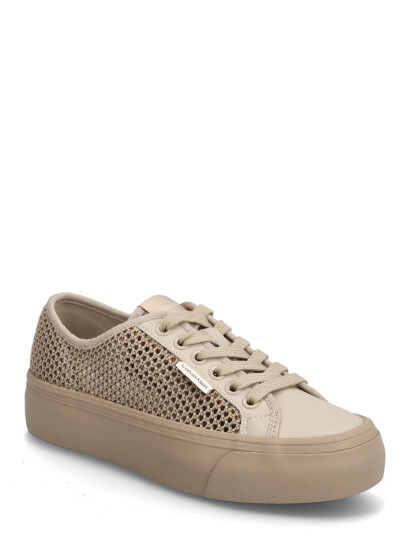 Calvin Klein Vulc Flatf Lace Up Lin Mesh Beige 38