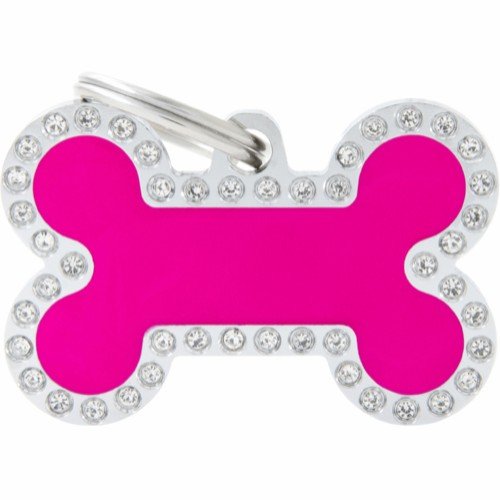 Kattinorge Myfamily Glam Bein Strass ID-merke 38x24 mm Rosa