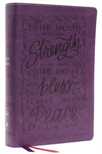 NKJV, Giant Print CenterColumn Reference Bible, Verse Art Cover Collection, Leathersoft, Purple, Thumb Indexed, Red Letter, Comfort Print  Holy Bible, New King James Version