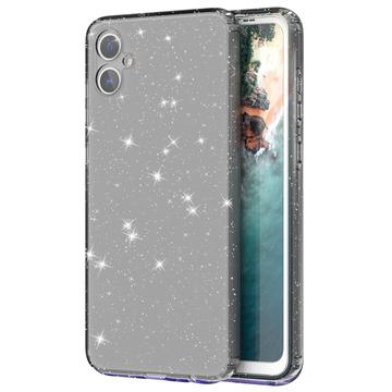 Samsung Galaxy A05 Stylish Glitter Series TPU-deksel Gjennomsiktig Svart