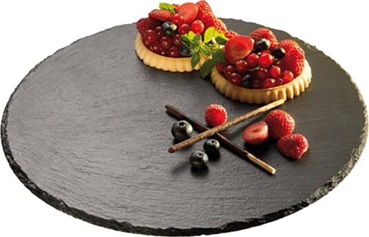 APS Kakefat / serveringsfat Ø 32 cm; 32x2.5 cm ØxH; Svart; Rund