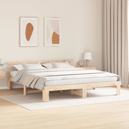 Naturlig Furu Sengestamme Naturlig Massivt Furu 180 x 200 cm
