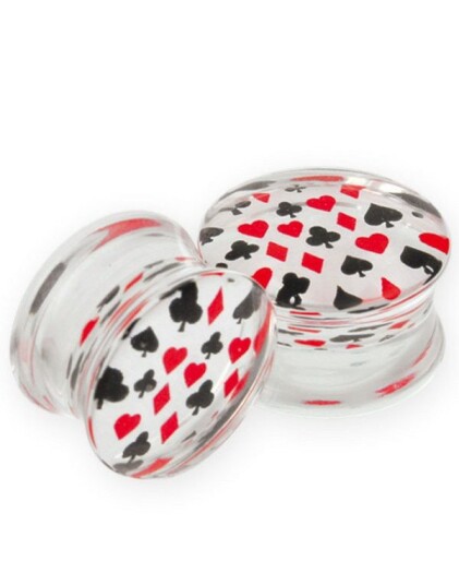 Aab Game Of Card Gjennomsiktig Piercing Plugg Strl 16 mm