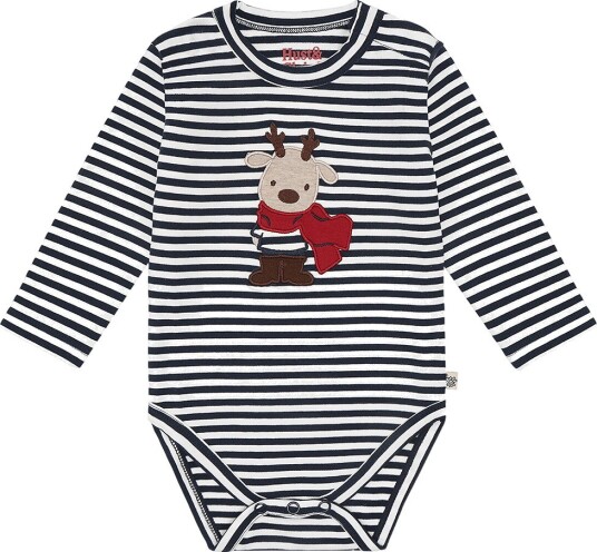 Hust and Claire Body I/e - HCBilly - Baby Deer - Mer Navy - Hust and Claire - 68 - Langermet Body Brun Hvit Marineblå Rød - 62