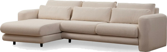 Makhan Sofa med Sjeselong 3 seter   Lys beige