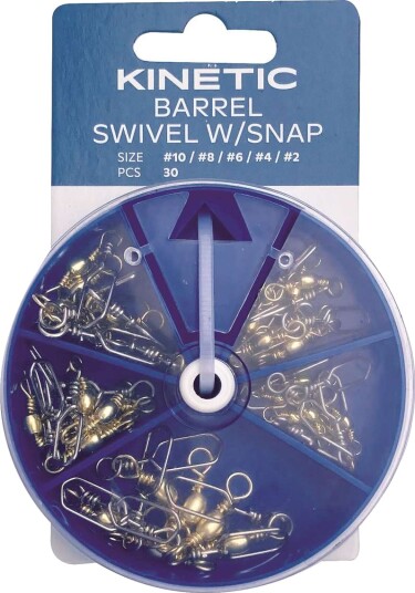 Kinetic Barrel Swivel W/Snap Assortment