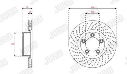 Bremseskive JURID 563535JC-1 Bremseskive JURID 563535JC-1