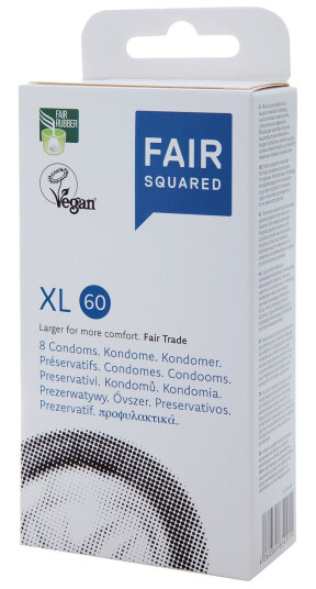 Fair Squared XL 60 Veganske Kondomer 8 stk Clear Fair Squared XL 60 Veganske Kondomer 8 stk Clear