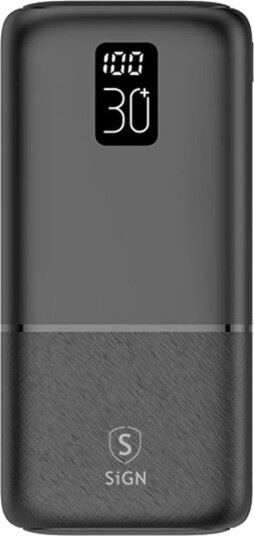 SiGN Powerbank 22,5 W 30 000 mAh USB-C og USB-A SiGN Powerbank 22,5 W 30 000 mAh USB-C og USB-A