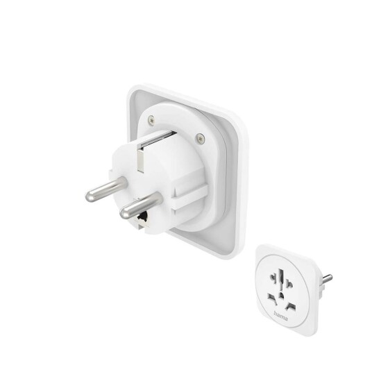 HAMA Reiseadapter Type E/F Universal World eu Hvit HAMA Reiseadapter Type E/F Universal World eu Hvit