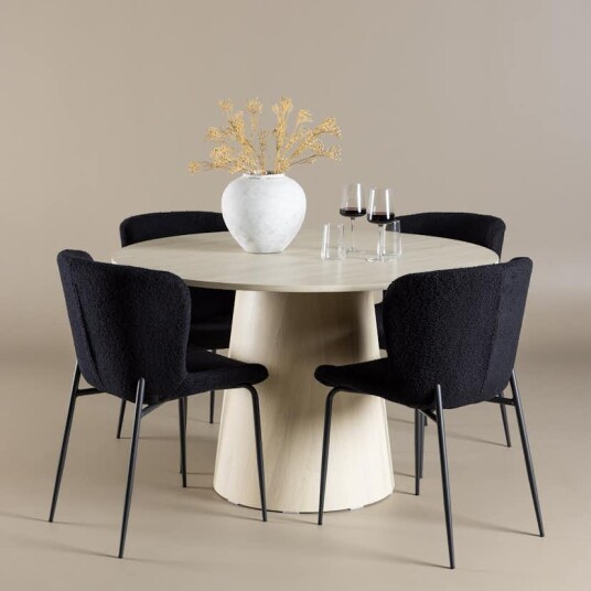 Spisegruppe Venture Home Lanzo Ø120 med 4 stk Modesto Stoler