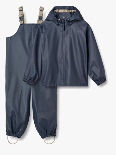 Wheat Rainwear Charlie Set Blå 110/5Y