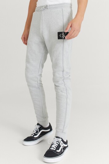 Calvin Klein Joggebukser Rib Blocking Badge Sweatpants Grå