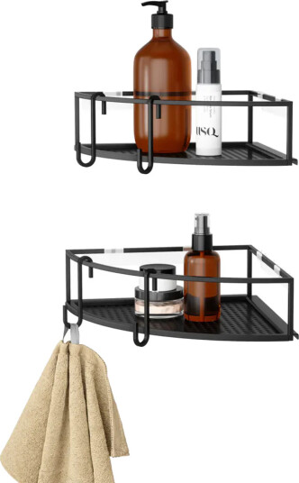 Umbra Cubiko Hjørne Dusjhylle 2 pk Sort