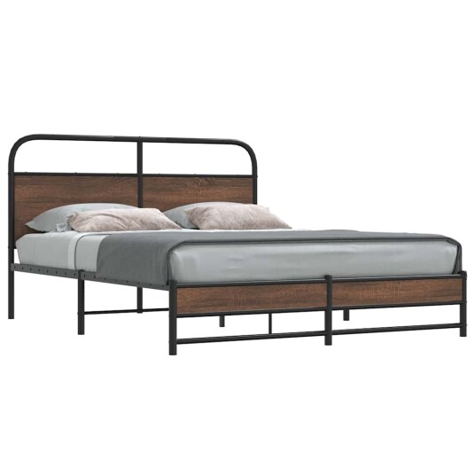  Sengeramme uten madrass brun eik 150x200 cm konstruert tre 8721158565785