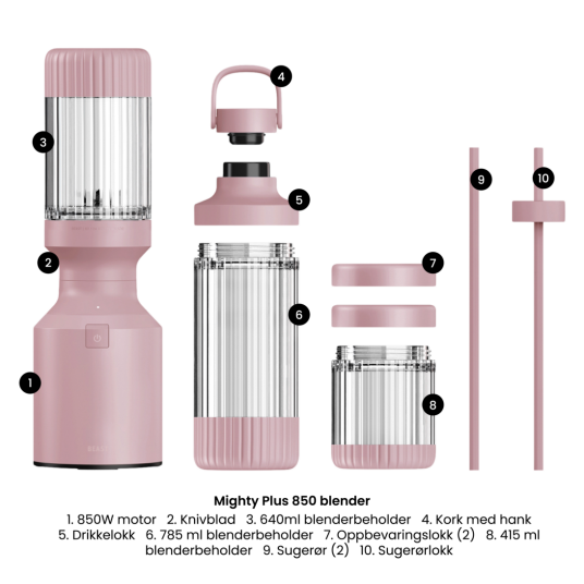 Beast Mighty Plus 850W Blender 0,78L Lilla Beast Mighty Plus 850W Blender 0,78L Lilla