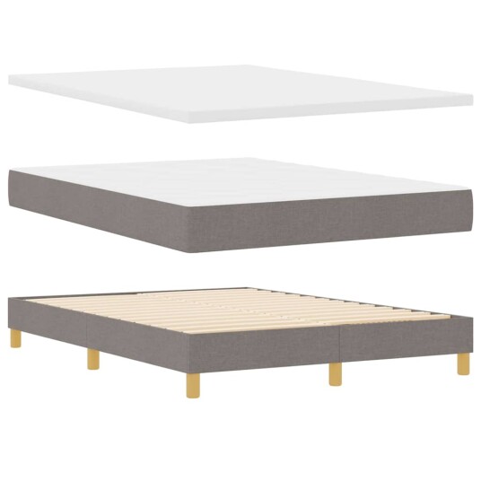 Box Spring Seng med Madrass Taupe 140x200 cm Stoff 3338927