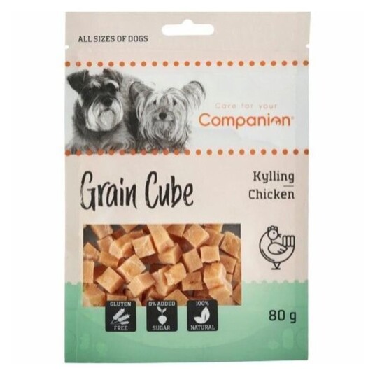 Companion Kylling Grain Cube Godbiter til Hund - 80g, Glutenfrie og Naturlige Companion Kylling Grain Cube Godbiter til Hund - 80g, Glutenfrie og Naturlige