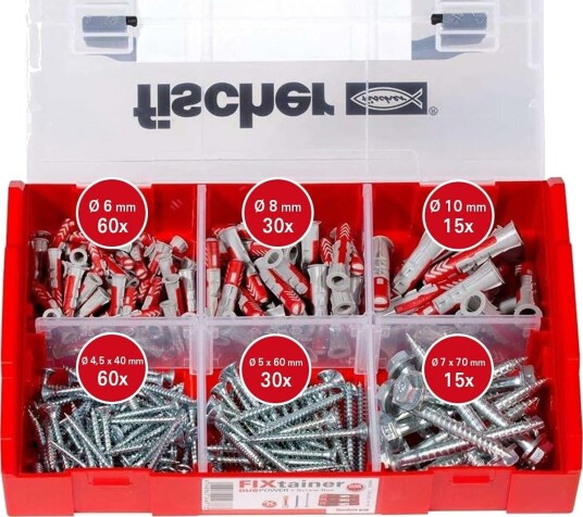 Fischer Plugger Og Skruer Fixtainer Duopower 105 Stk