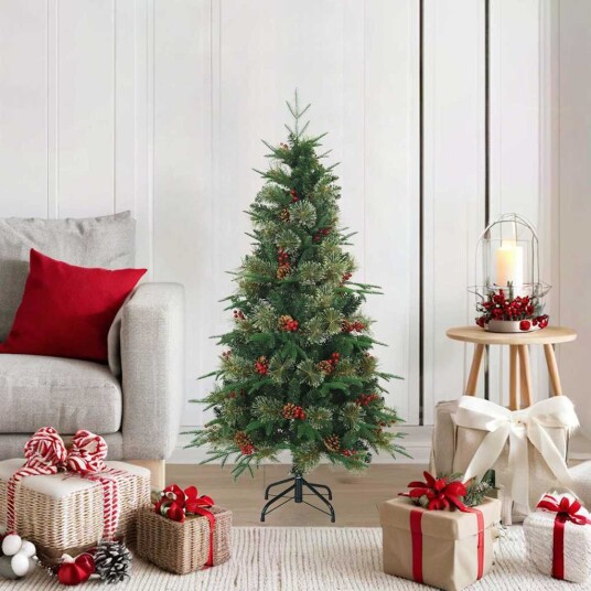  Kunstig sammensatt juletre grønn 120 cm PVC PE og stål