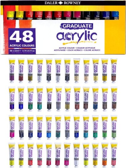 Daler Rowney Graduate akrylmaling i tube 48 farger