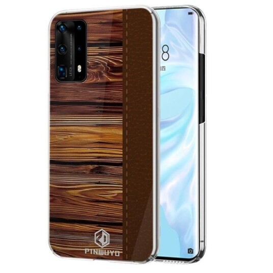 Pinwuyo Huawei P40 Pro Pinwuyo Wood Grain Style Deksel - Brun