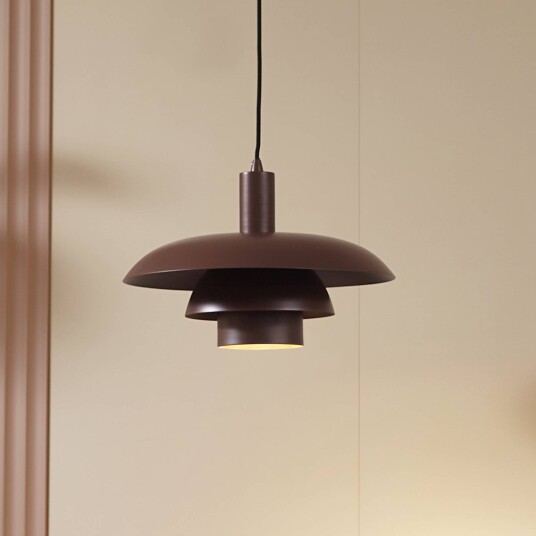 Lindby Elorri hengelampe brun metall Ø 38 cm