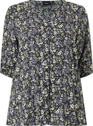 Zizzi Bluse vBella 1/2 Svart Zizzi Bluse vBella 1/2 Svart