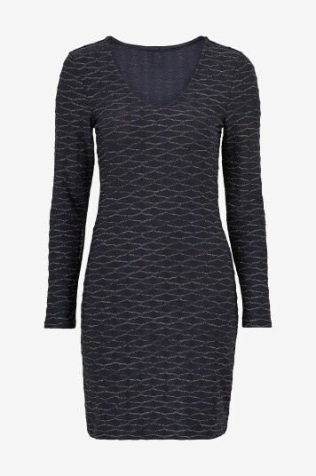 Only Kjole onlAstra L/S V neck Glitter Dress Blå