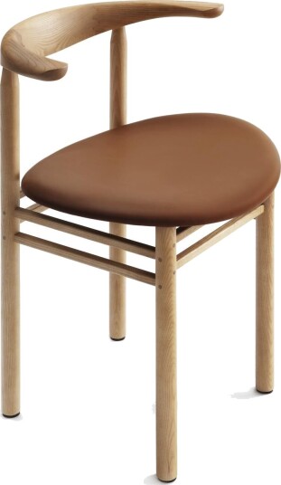 Nikari Linea Collection RMT3 Spisestol Askbeiset i eikefarge/Elmosoft 33004 Skinn
