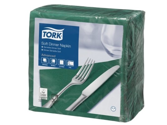 Serviet Tork 39X39 Cm 3-Lag Grøn,12 Pk X 100 Stk
