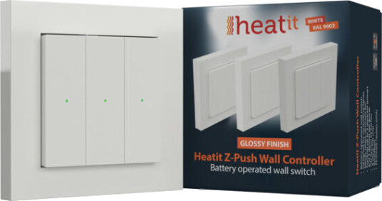 Heatit - Z-Push Veggkontroller - Hvit 9003 - 4512647 Heatit - Z-Push Veggkontroller - Hvit 9003 - 4512647