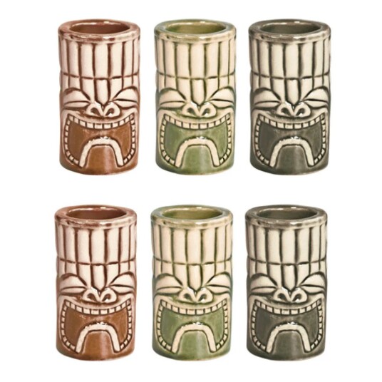 Tiki Shotglass 6 pakning Tiki Shotglass 6 pakning
