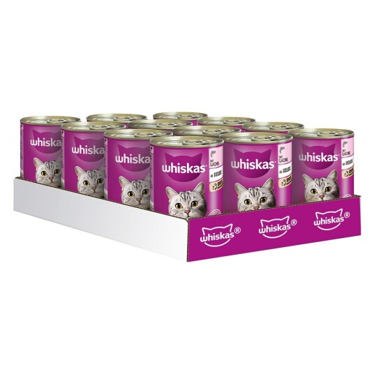 Whiskas 1 + Boks 12 X 400 G 1 + Laks I Gelè Whiskas 1 + Boks 12 X 400 G 1 + Laks I Gelè