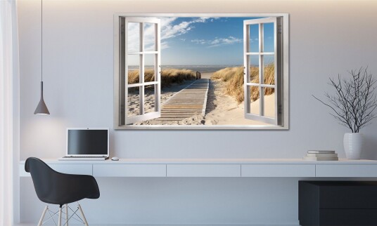Tavle Window: View Of The Beach 90X60 Artgeist sp. z o. o.