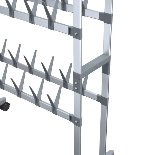 vidaXL Skostativ med hjul s?lv 66x27x100 cm vidaXL Skostativ med hjul s?lv 66x27x100 cm