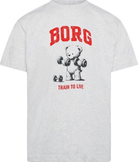 Björn Borg Borg Classic Print T Shirt ULTRA LIGHT GREY MELANGE S