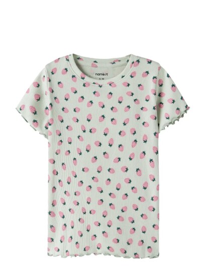 Name It Nmfvemma Aop Ss Slim Top Pink 98