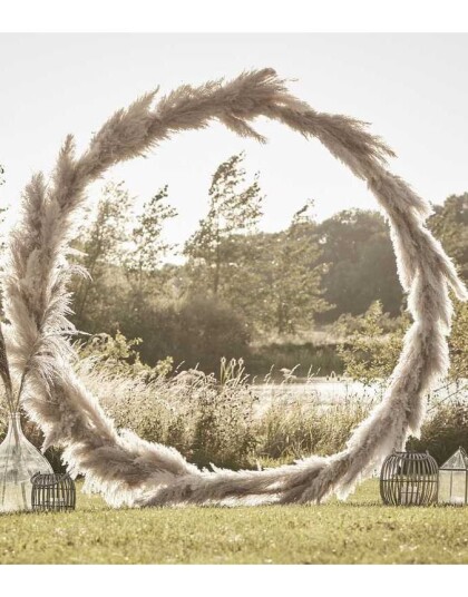 Rosegullfarget Månebue i Metall 2 m Dekorasjonsstativ Botanisk Bryllup