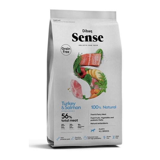 Dibaq Sense Puppy Hundefôr med Laks og Tyrkisk Kjøtt 2 kg Dibaq Sense Puppy Hundefôr med Laks og Tyrkisk Kjøtt 2 kg